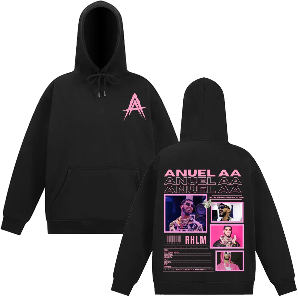 Customization Rapper Anuel AA Album 2025 Graphic Hooded Sweatshirts Men Women Hip Hop Gothic Autumn Winter Pullover Casual Class