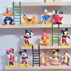 Disney Mickey Mouse Minnie Donald Duck Daisy Goofy Figures Birthday Party Cake Decoration PVC Anime Figures Kids Toys