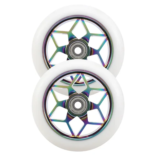 Imagen 2 del producto CGDS-2 uds accesorios para patinete ruedas de patinete de 110Mm ruedas coloridas de Pu ruedas gruesas para coche acrobático con rodamientos