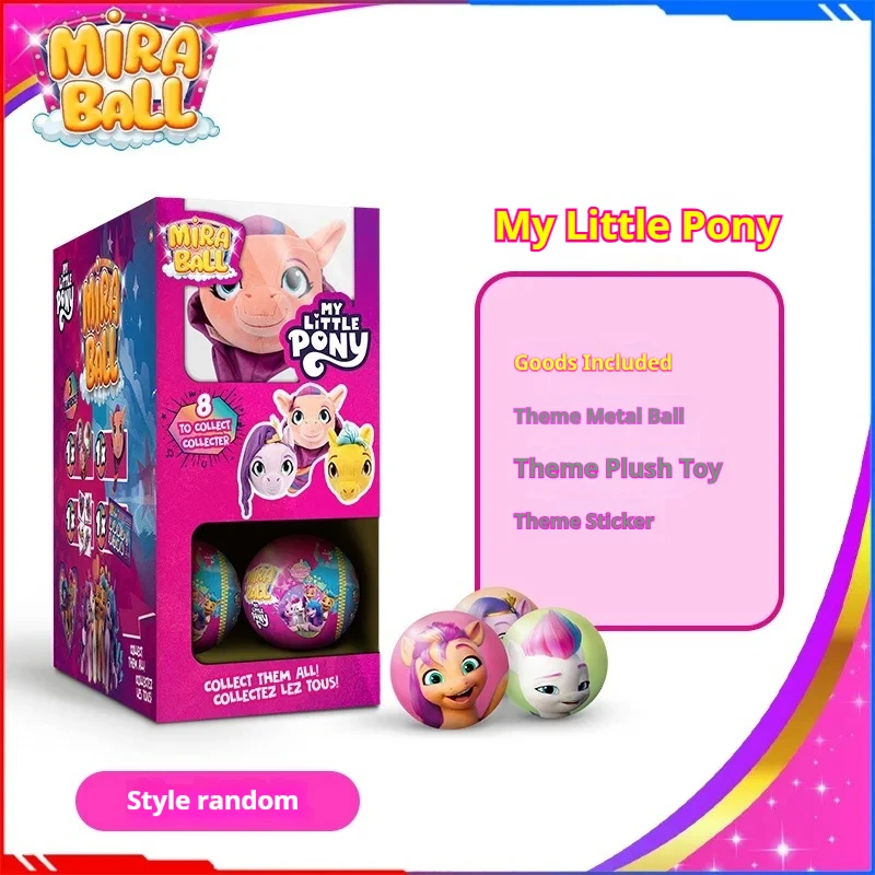 Miraball-pegatina de Plushie Metal 3 en 1, caja ciega de 8cm, My Little Pony y Peppa Pig, figura de Anime, adorno para habitación, juguetes de regalo para niños