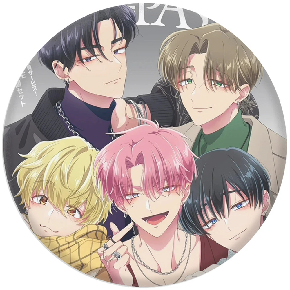 58mm Anime Tamon's B-Side Kinoshita Utage Tamon Fukuhara‌ Cosplay COSTUME Badge Pin SPTE Tinplate Brooch﻿ Prop Xmas Gilf
