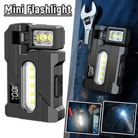 Outdoor Lighting Key Light LED Mini Flashlight Strong Side Light Portable Warning Light COB High Brightness Magnet Pen Light
