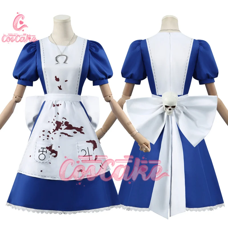 Anime Alice Princess Dress Maid Apron Dress Game Madness Returns Alice Cosplay Costume For Women Girls Halloween Party