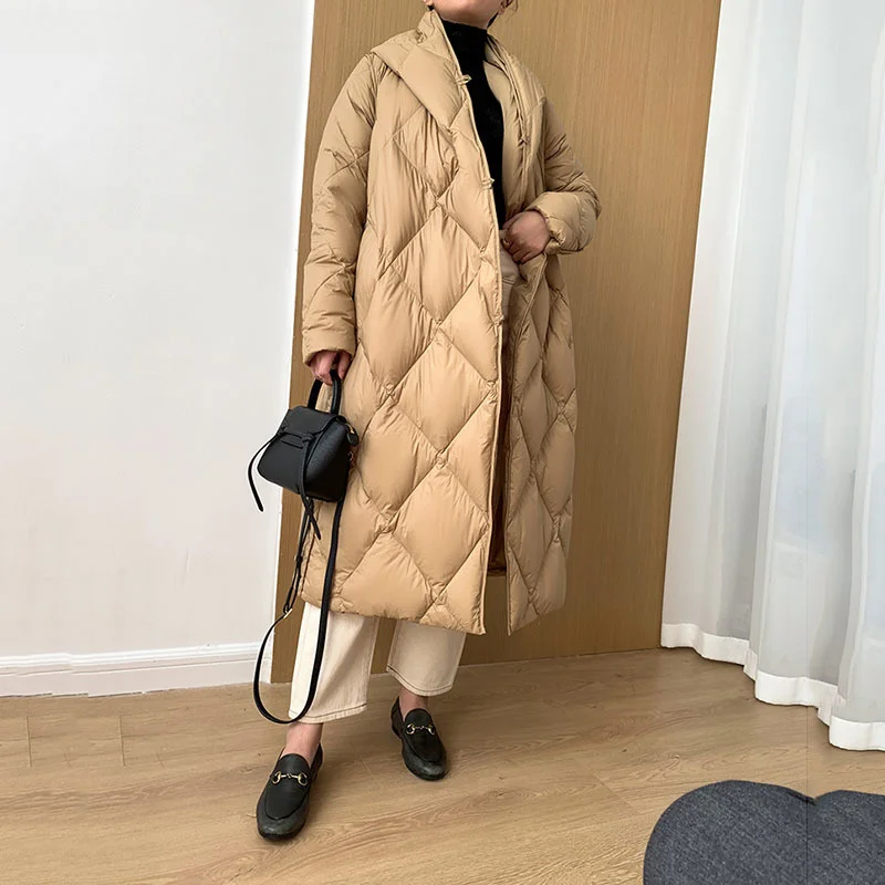 Thicken Female Winter Coat Women Light Ultra Long Warm Puffer Jacket Hooded Down Parka Chaqueta Mujer Invierno