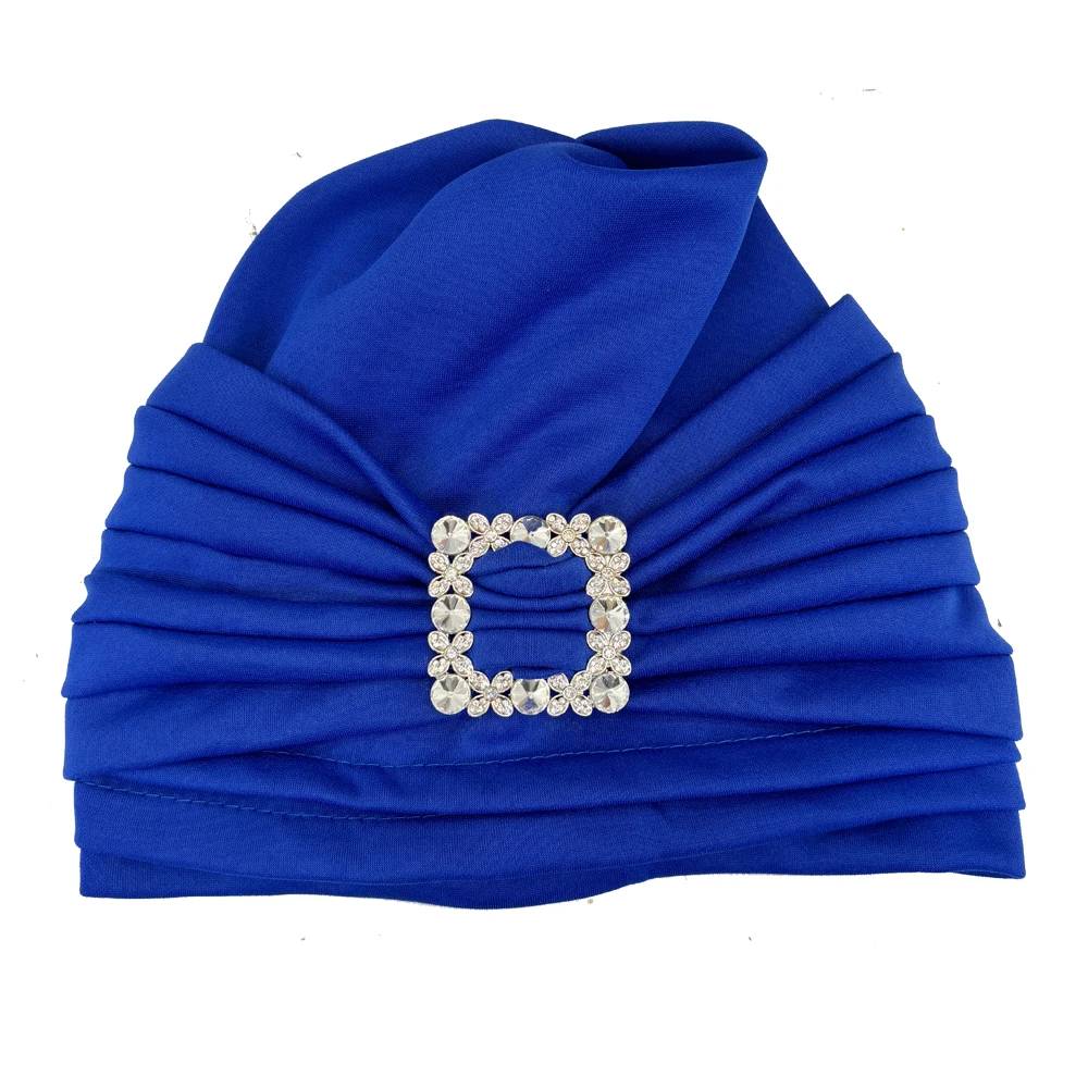 Fashion Women Turban Cap Pleated Headwrap Bonnet Afrcian Lady Head Wraps Muslim Hat Turbante Mujer