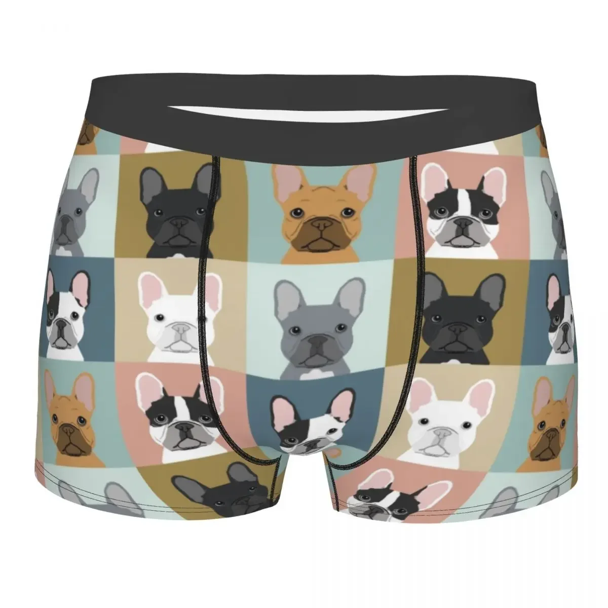 Male Fashion French Bulldog Portraits Pattern Underwear Frenchies Dog Boxer Briefs Men Breathbale Shorts Panties Underpants