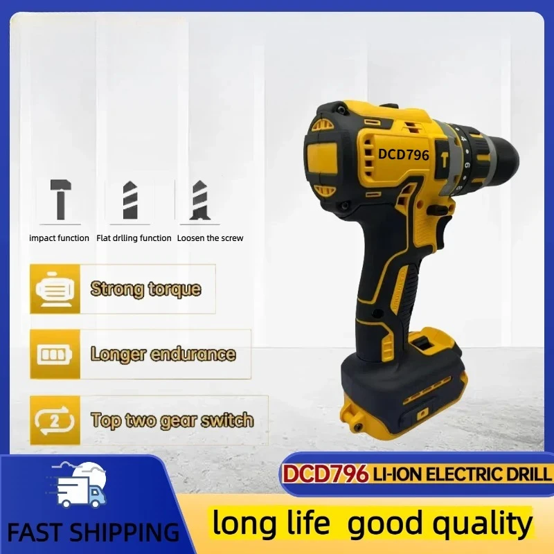 DCD796 2000RPM Cordless electric drill Brushless Adjustable Speed Impact Hand Drill Rechargeable Power Tools Fit Dewalt battery