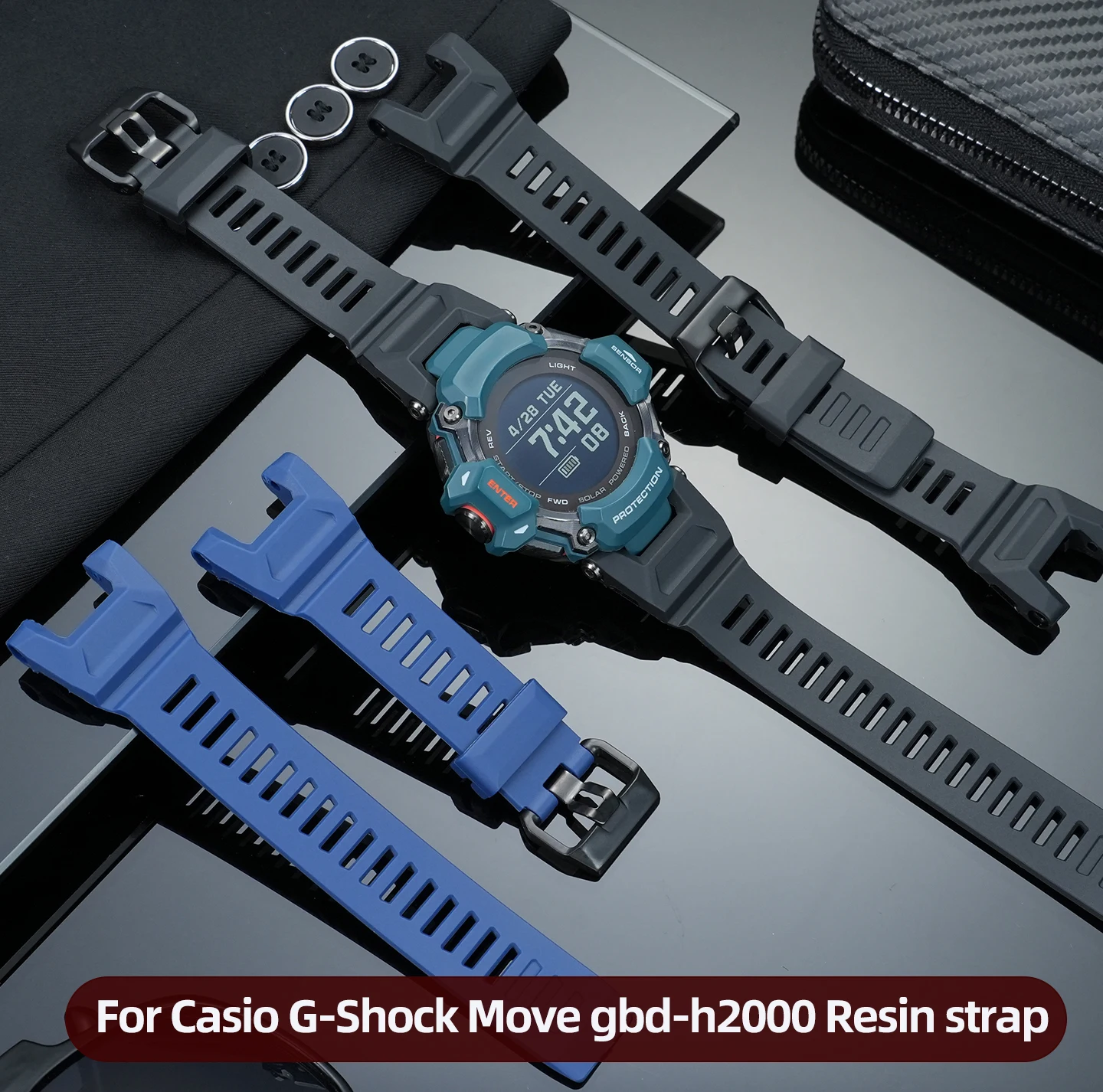 

GBD-H2000 Men's Replacement Band For Casio G-Shock Move gbd-h2000 series Waterproof Strap Resin Watchband Watch Accessories