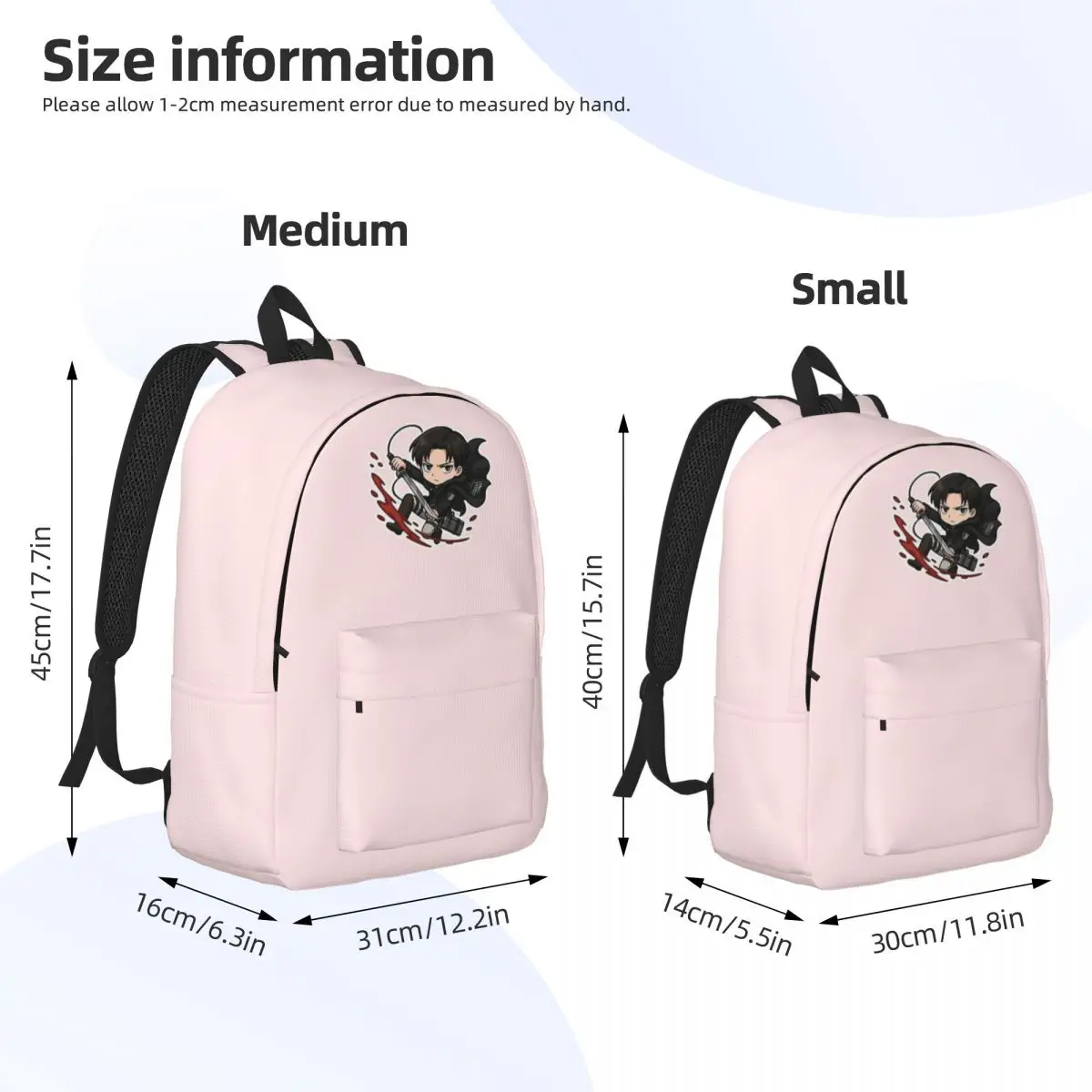 حقيبة ظهر قماشية بسيطة وأنيقة من Chibi Captain Sword-Wielding Scout Hero