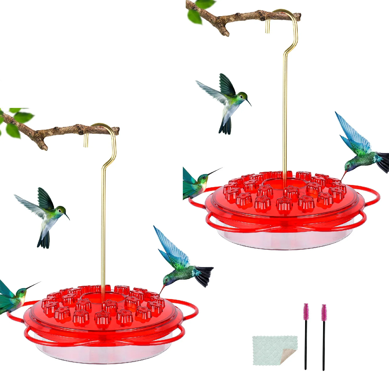 

Free shipping 2 PCS Outdoor Hummingbird Feeders,Leak-Proof,Ant-Moat,Easy to Clean and Fill,Hanging Humming birds Feeder