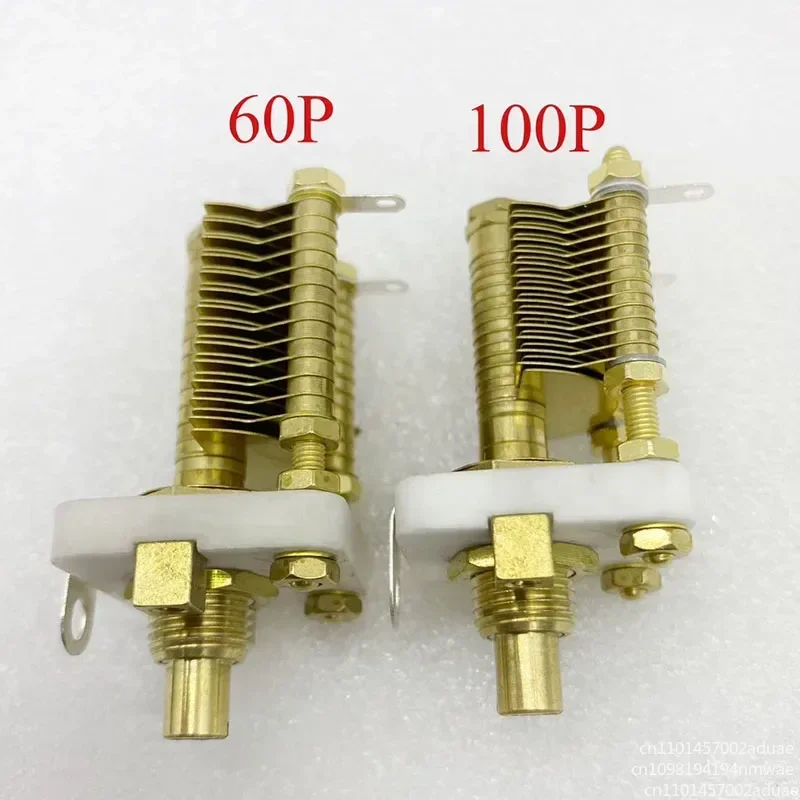 High Frequency High Q Value CW2F Ceramic All Copper Single Air Variable Capacitor 60P/100P Beauty Medical Small Loop Antenna
