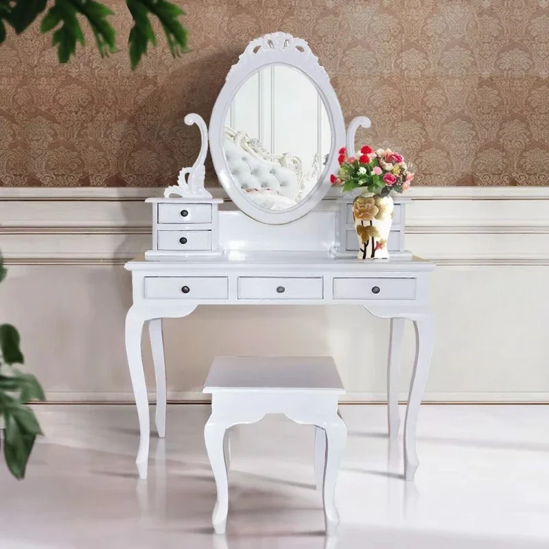 Dresser, white lacquered mahogany solid wood furniture: