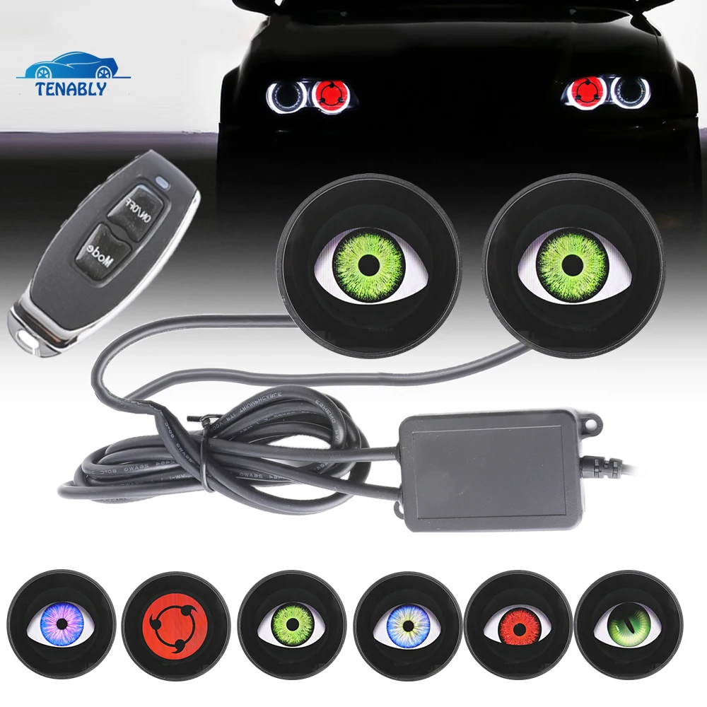 Wireless Control Car Devil Eyes Dynamic Adjustable Eye Pattern Demon Eye Car Headlight 12-36V Fog Lights DRL Car Accessories