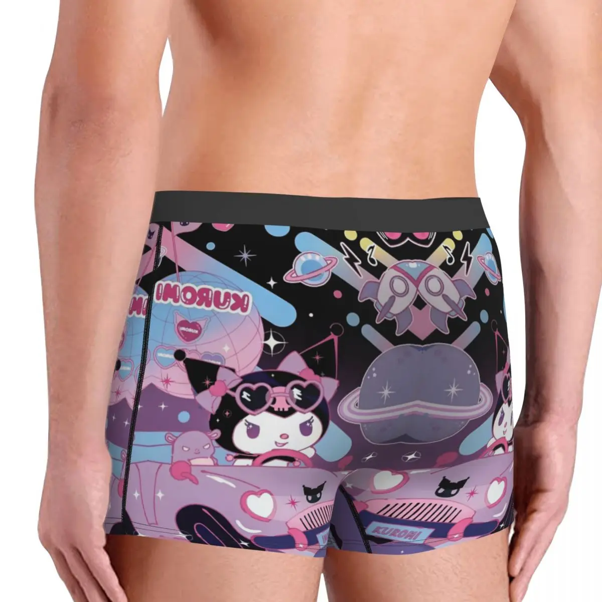 Custom Kuromi Kawaii Boxer Shorts For Homme 3D Print Cartoon Movie Underwear Panties Briefs Soft Underpants