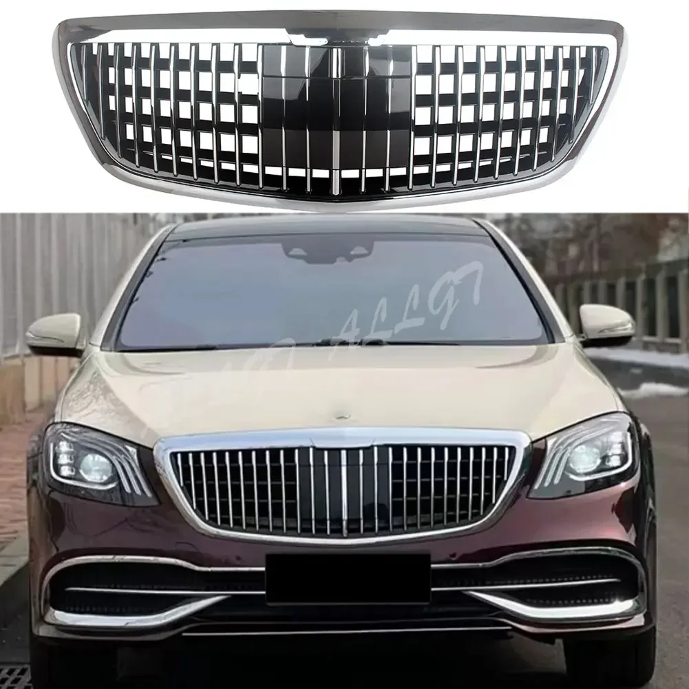 Car Front Racing Facelift Grille Grill For Mercedes-Benz W222 S-Class S550 S500 S450 S350 2014-2020 With Camera Flip ACC