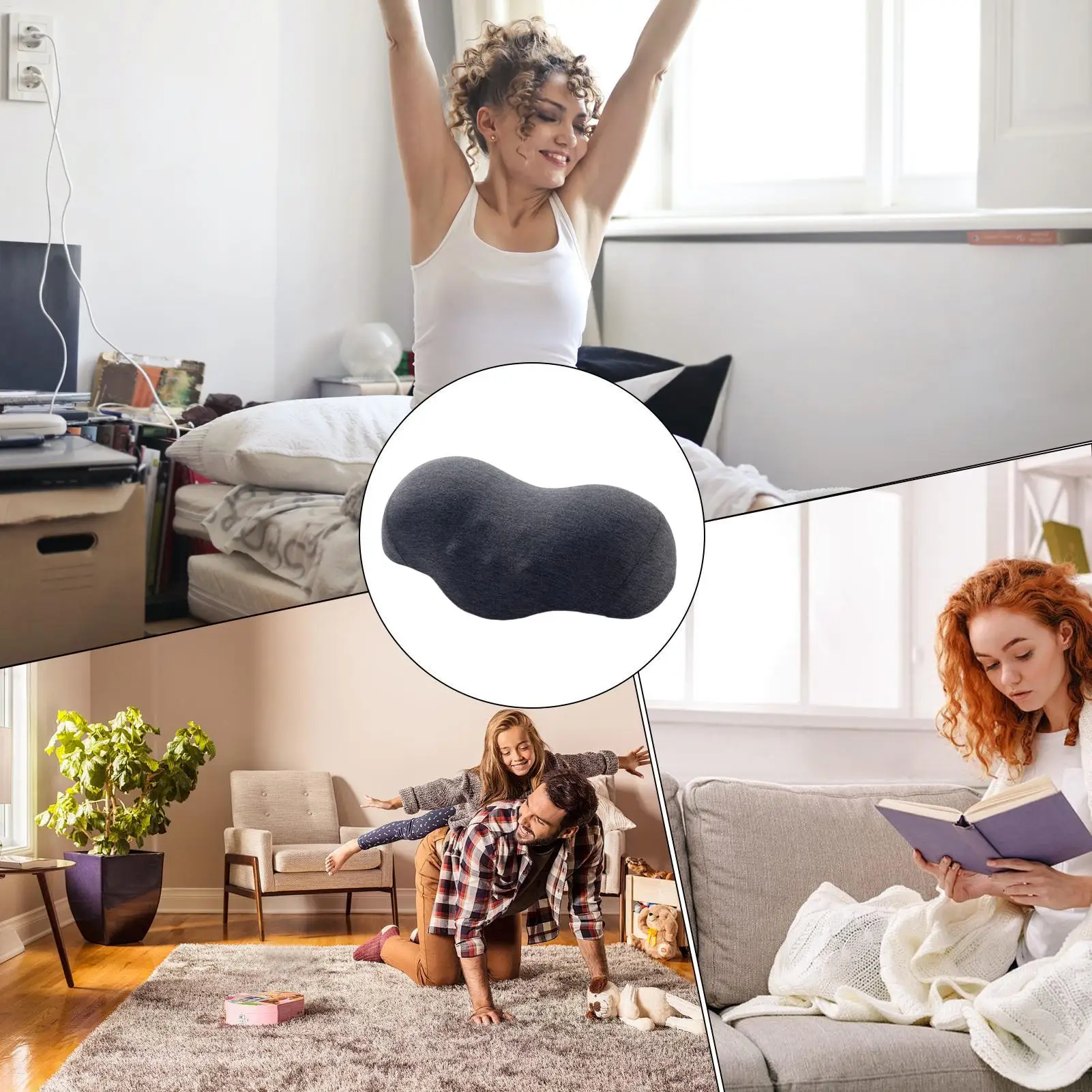 

Подушка для массажа шеи, дышащая спинка, эргономичная магнитная массажная подушка для шеи, поддерживающая подушка для кемпинга, сна, путешествий, ежедневного отеля