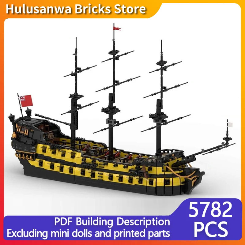 British Style Ship Model MOC Building Bricks War Equipment Modular Technology Gifts Holiday Assemble Children Toys Suit
