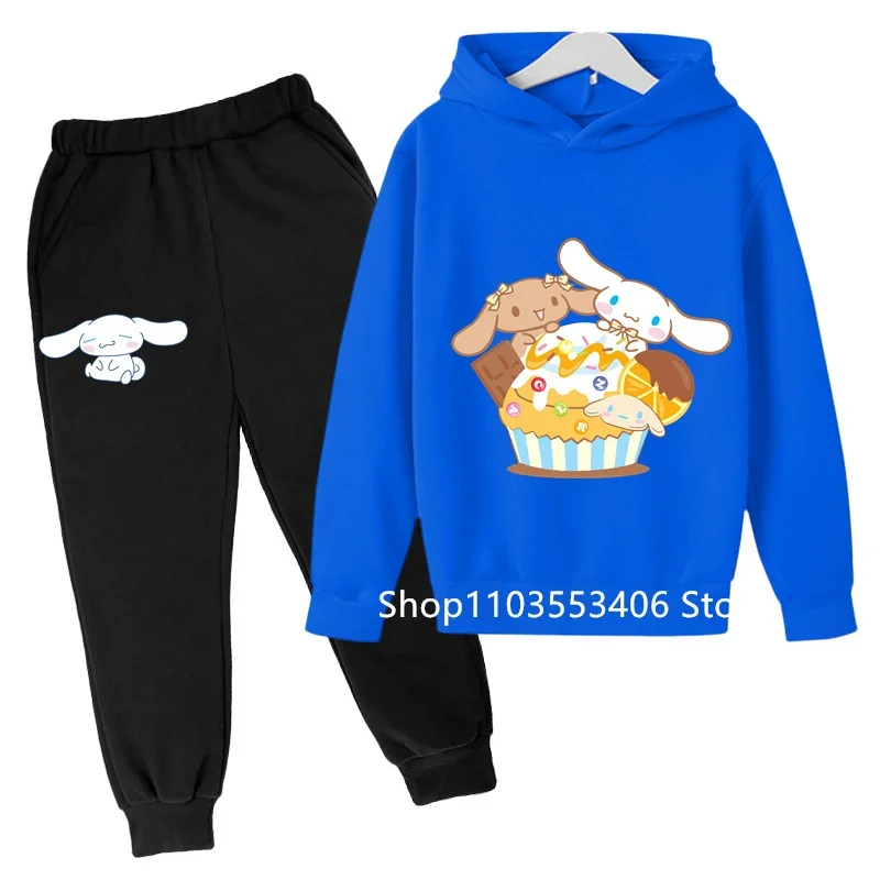 cinnmail printed Kids sweatshirt set Casual fashion hoodie set for boys and girls students