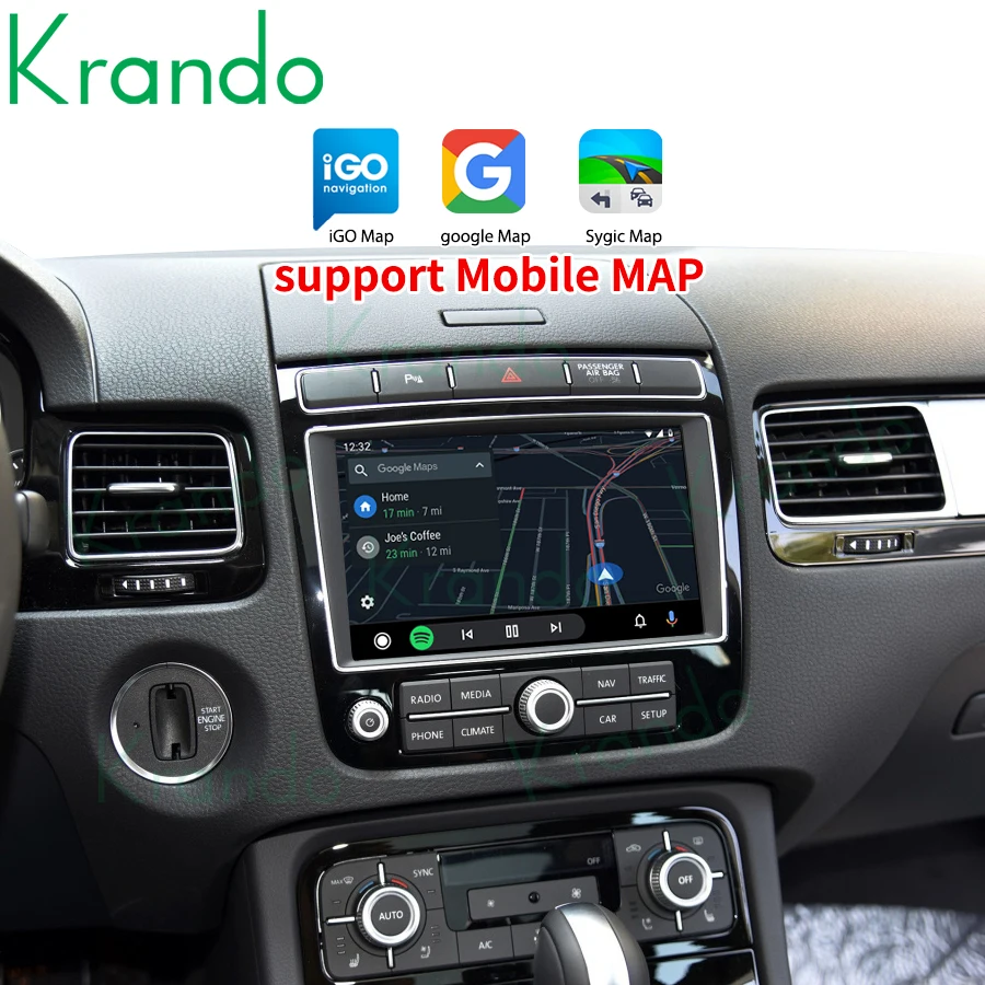 Krando Upgrade  Android Auto Wireless Apple CarPlay Module Box For Volkswagen Touareg Reverse Camera Interface  Mirror Link