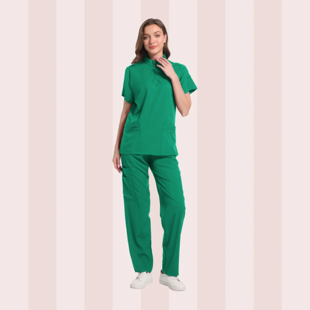 Uniforme médical d'infirmière de couleur Pure, tissu de haute qualité pour Salon de beauté, hôpital dentaire, soins chirurgicaux, ensemble de chirurgie clinique