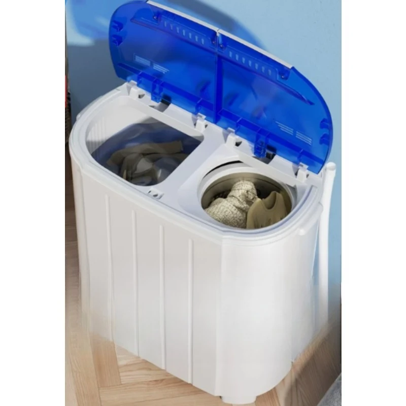 Compact Two-Tub Laundry Washer With Spin Dry Function Household Mini Washer For Underwear Infant Garments