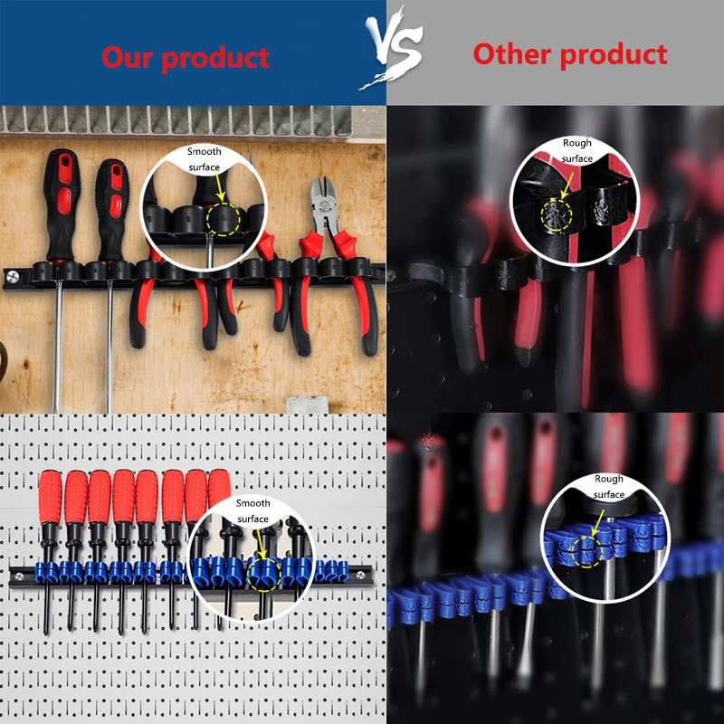 1Pcs Plastic Wrench Screwdriver Organizer Rail Rack Storage Holder Garage Workshops Hardware Tool Display Hanger ABS Wall Mount