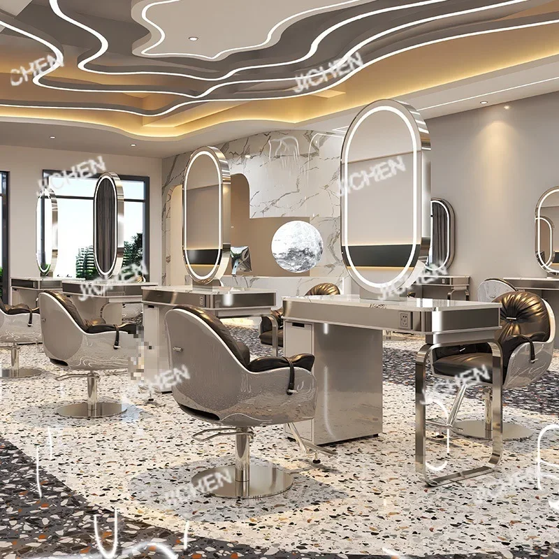 

Стол-зеркало для парикмахерской HS Simple, односторонний/двусторонний, с тумбой, для стрижки, химической завивки и окрашивания волос