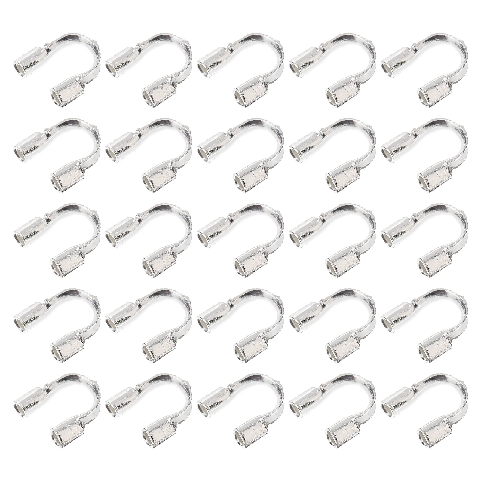 200개 보석 와이어 보호대 실버 브라스 U형 가디언 DIY 목걸이 팔찌 제작 수공예 액세서리