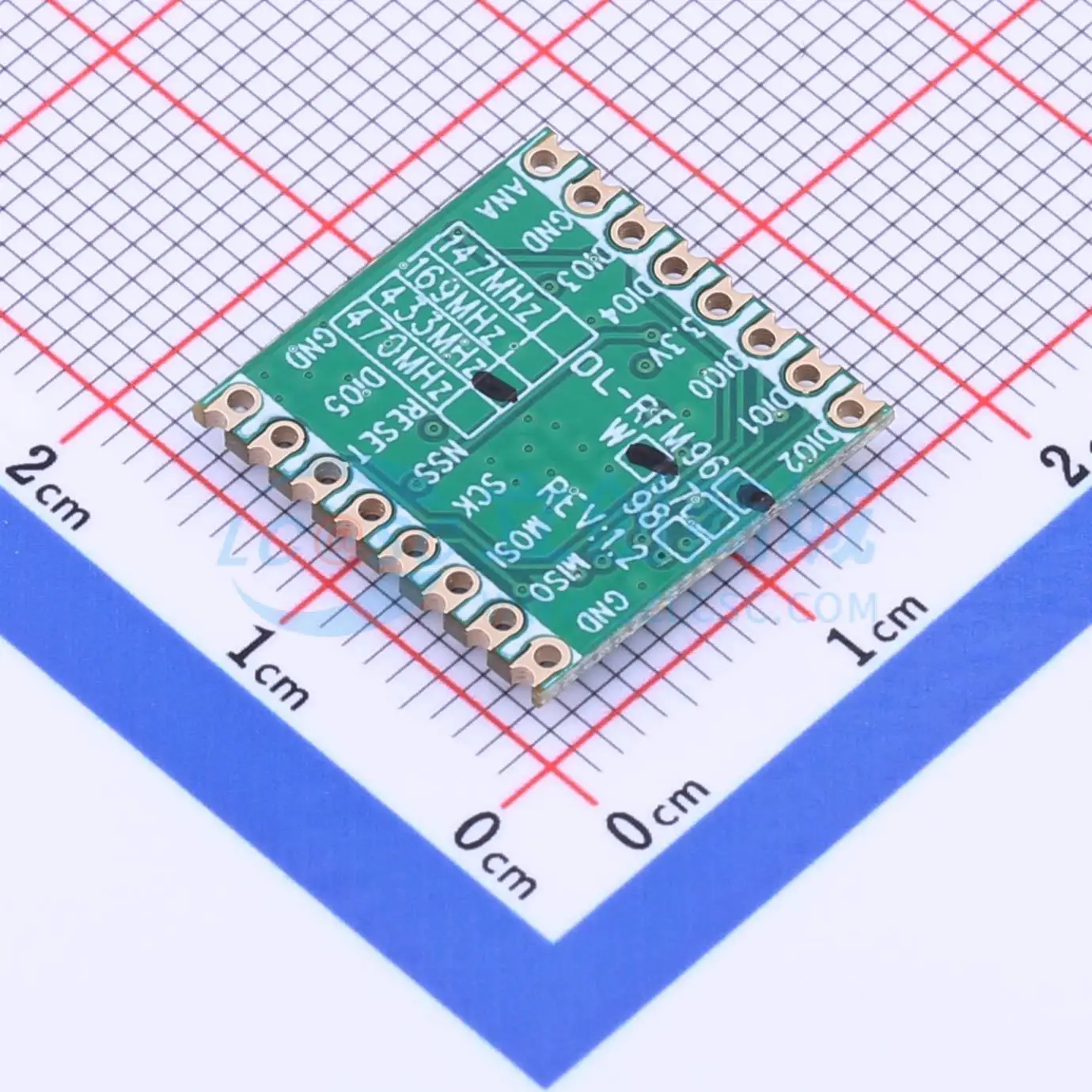 2pcs DL-RFM96-433M SMD 16x16mm 433MHz 100mW SPI LoRa RF Transceiver Module for Smart Home System