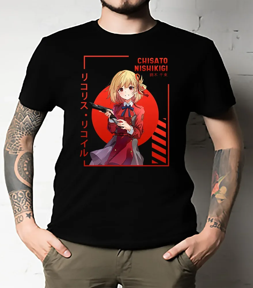 Chisato Nishikigi Lycoris Recoil T-shirt ALL SIZE UNISEXHigh Quality 100%Cotton Short Sleeve