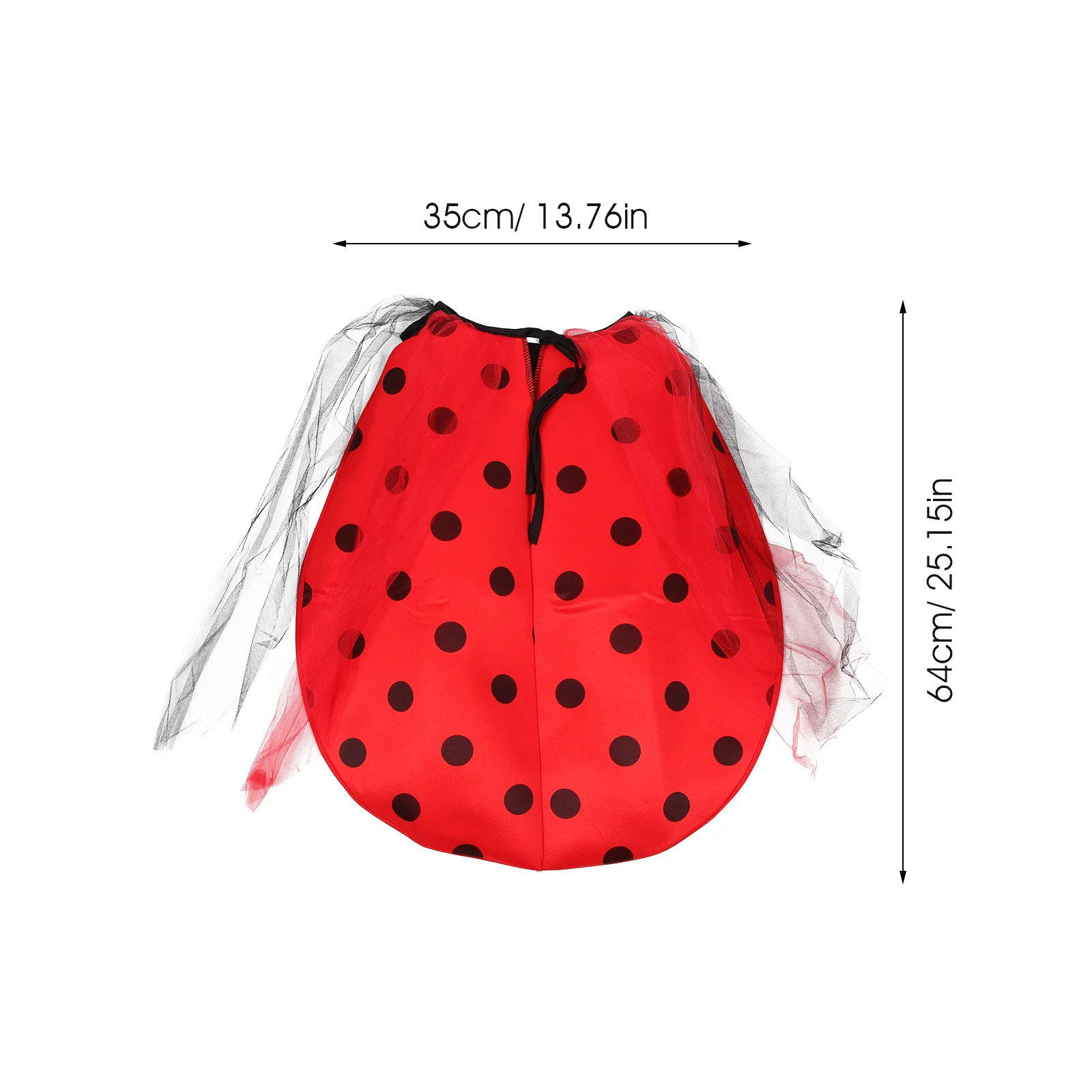 2pcs Girls Ladybug Dress Costume Set With Wings Headband Lightweight Party Outfit For Halloween Birthday Pretend