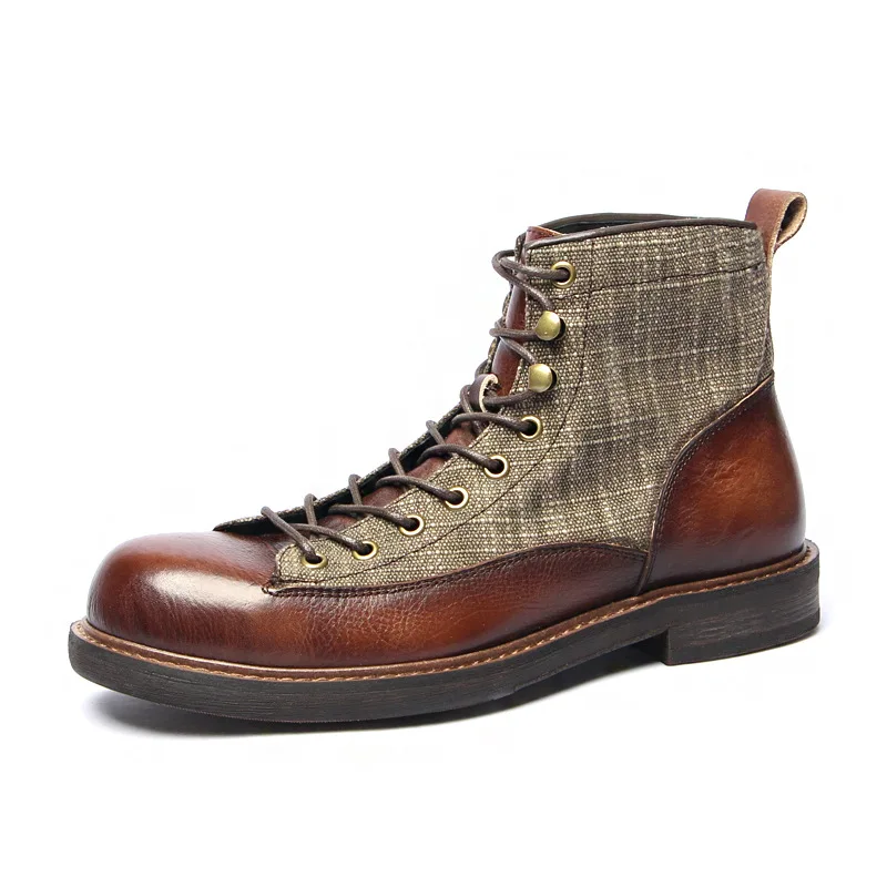 

Cow Leather Men Basic Flat Shoes Autumn platform Gentlemen Shoes Cross Straps Cool Tide Color