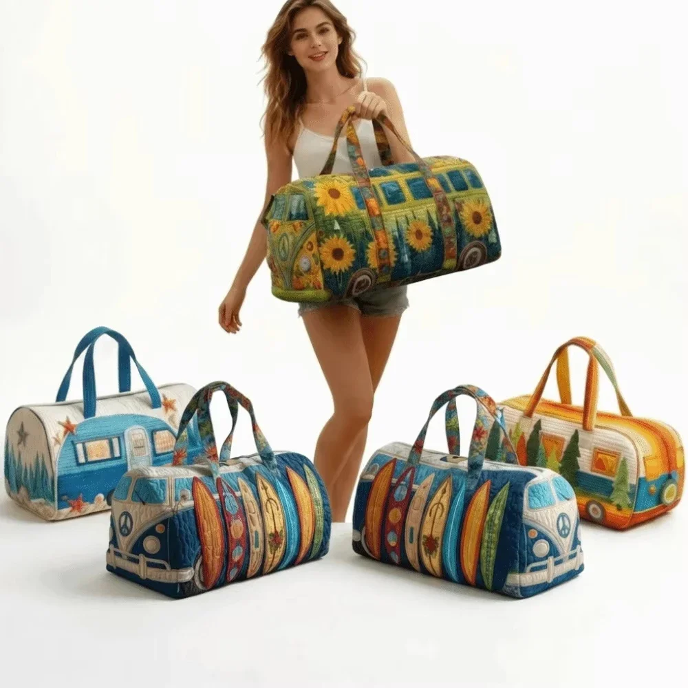 30 Stile Gesteppte Reisetasche mit Großer Kapazität, 3D-Stepp-Design, Kurzstrecken-Handtasche – Detail 7