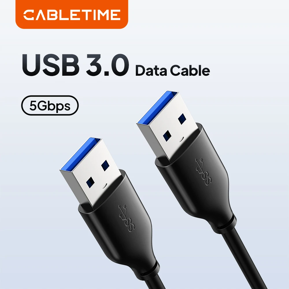 CABLETIME USB to USB A Male Cable 5Gbps USB A Male USB 3.0 Extender for Radiator HardDisk USB 2.0Cable C266