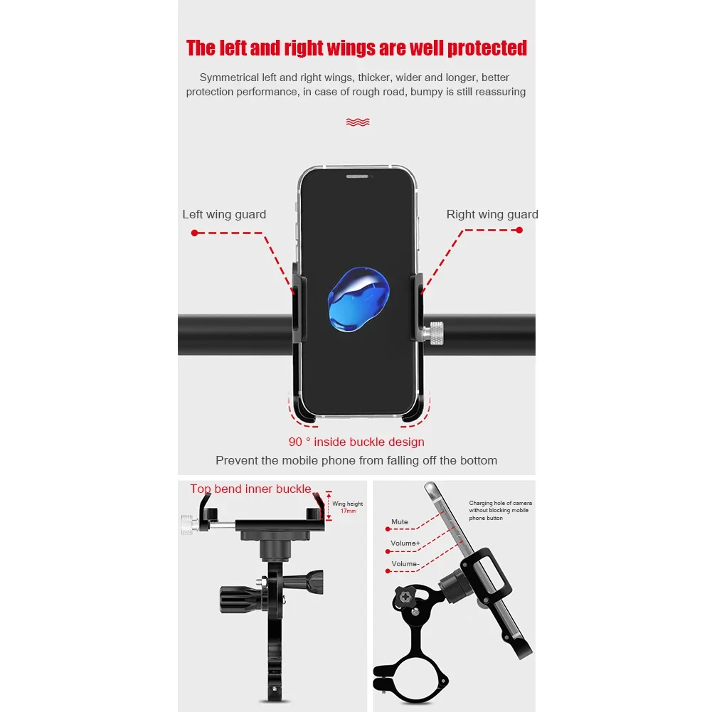 GUB Plus15 Aluminum Bicycle Phone Holder MTB Handlebar Mount Bracket Adjustable Bike Phone Stand For Electric Scooter Motorcycle