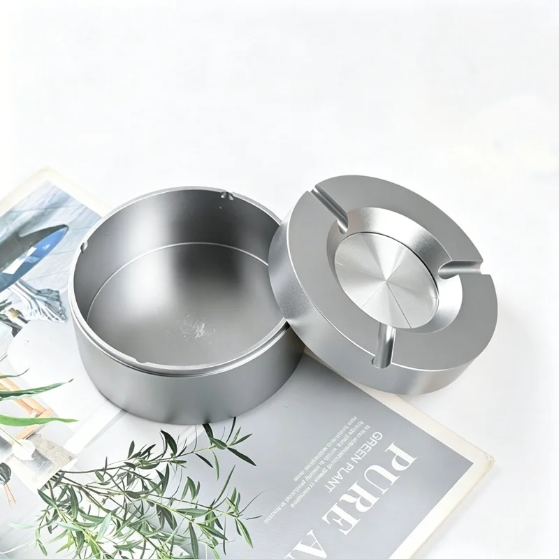 New High-grade Mechanical Rotation Ashtray with Lid Ash Tray Cigar Accessories Gadget Gift for Boyfriend
