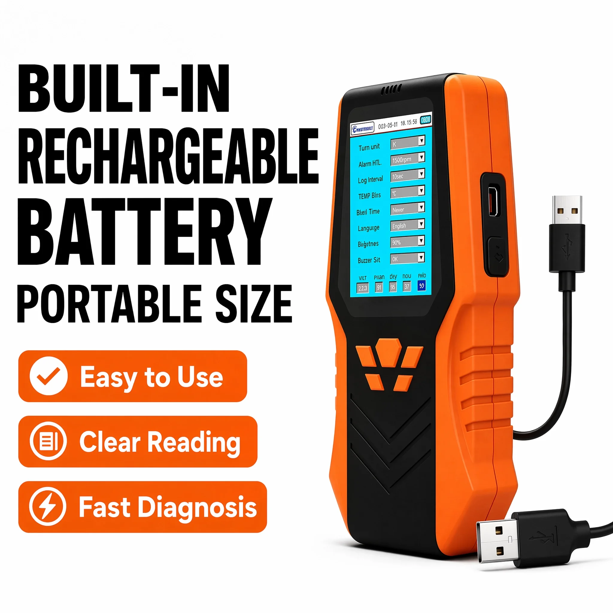 

DM68A Handheld O2 Radon Detector 0-30%Vol Electrochemical Meter Real Time Data Test Temp Humidity Air Quality Monitor