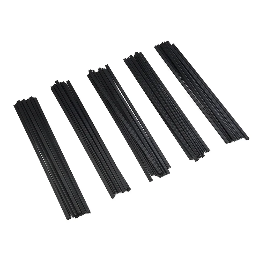 50 Stuks 200mm PP Zwart Plastic Lasstaven Auto Bumper Reparatie Sticks Lasser Soldeergereedschap Lage Temperatuur Brosse Lasstaven