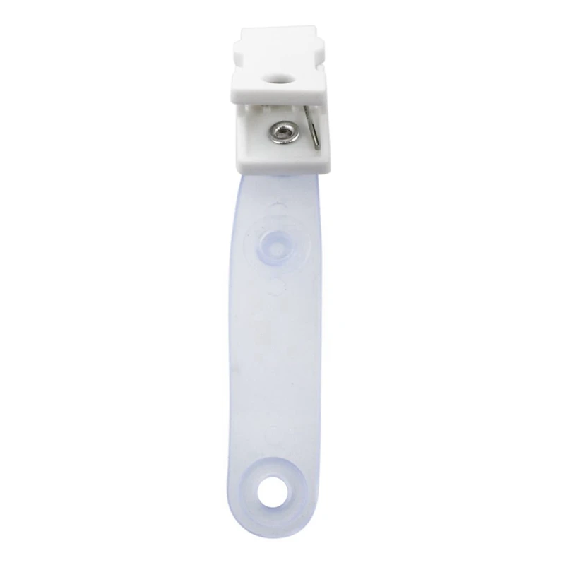 200 Pcs Plastic ID Card Name Tag Holder Badge Strap Clip White Clear