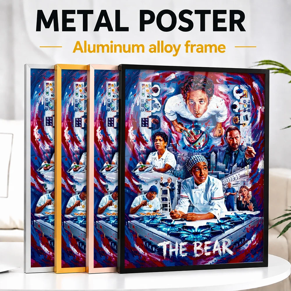 The Bear TV Show Framed Aluminum Metal Poster Customized Photo Dramatic Character Style Wall Art For Den Premium Collector Gift