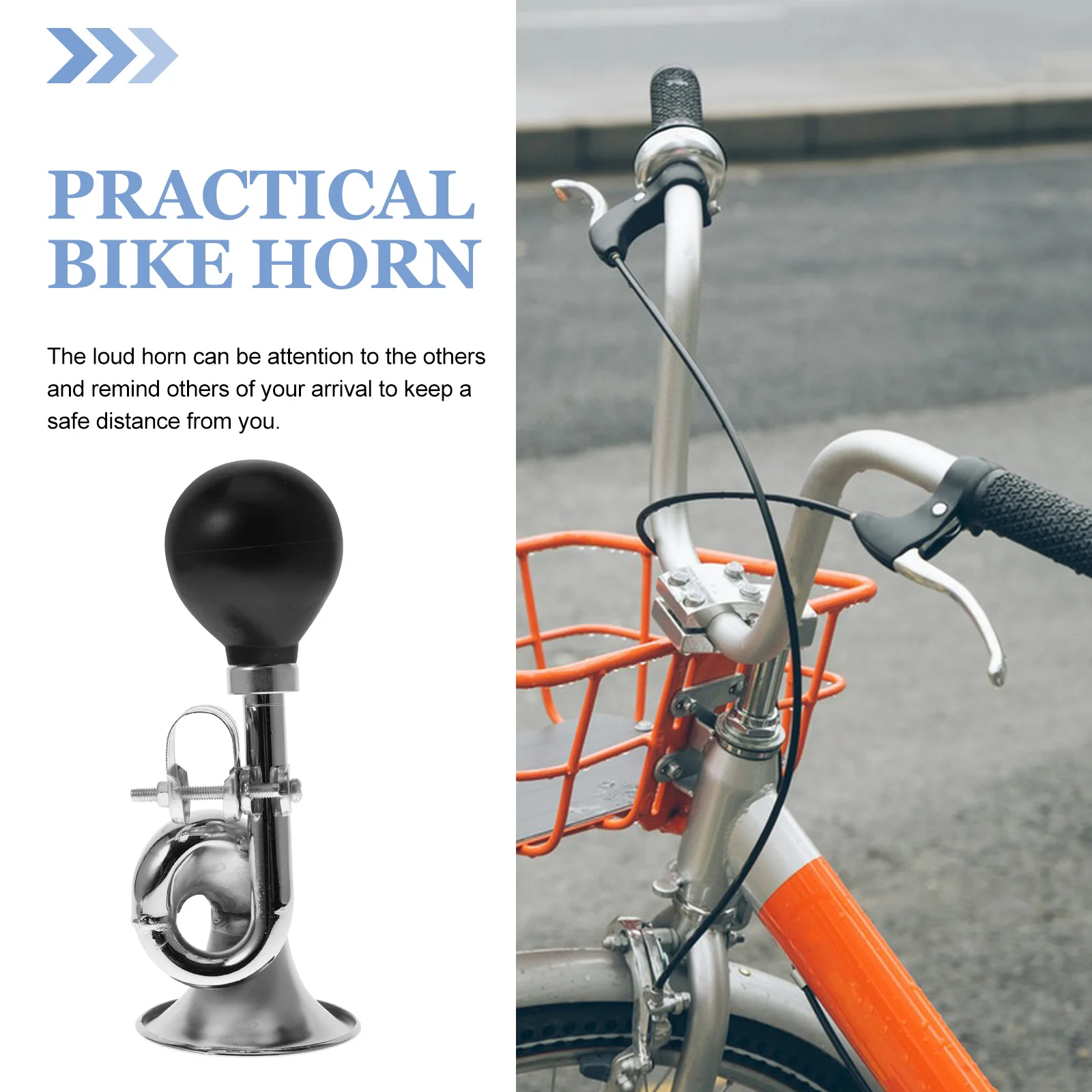 

Durable Practical Loud Bike Horn Handlebar Cycling Bell Alarm for Mountain Bicycle Safety Alert Clear Sound Horn