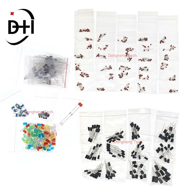 1900pcs/lot Mega Electronic Component Assortment Kit,Transistors,Diodes,1n270 Germanium,DC Jacks,Capacitors,Resistors,LED