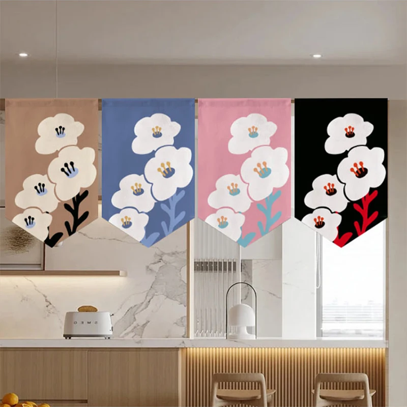 

Japanese Style Horizontal Curtain Noren Flower Shop Decor Short Curtain Partition Coffee Sushi Restaurant Door Head Curtain
