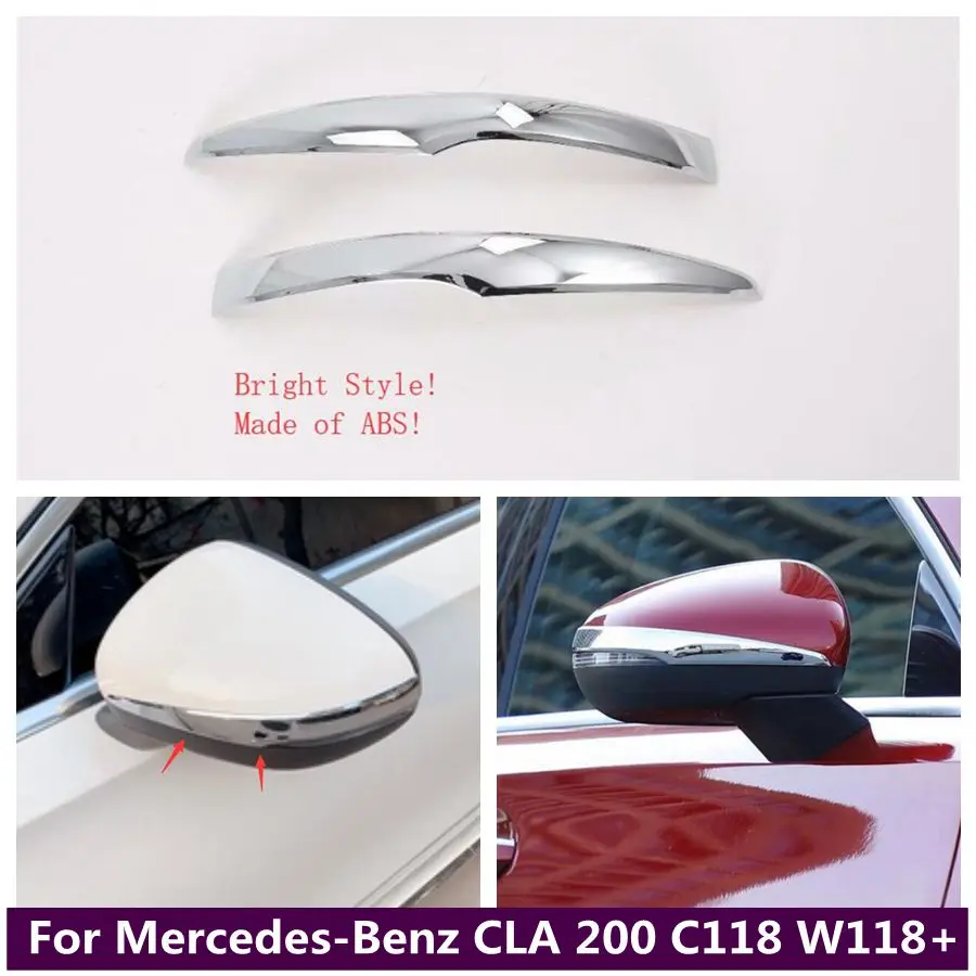 

Door Rearview Mirror Anti-rub Rubbing Decor Strips Cover Trim For Mercedes-Benz CLA 200 C118 W118 2020 - 2024 Car Accessories