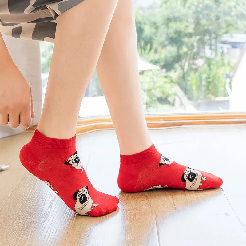 Funny plaid check Casual Ankle Socks Fashion Colorful candy color Harajuku Animal Fruit Cotton Men women Socks low cut sox