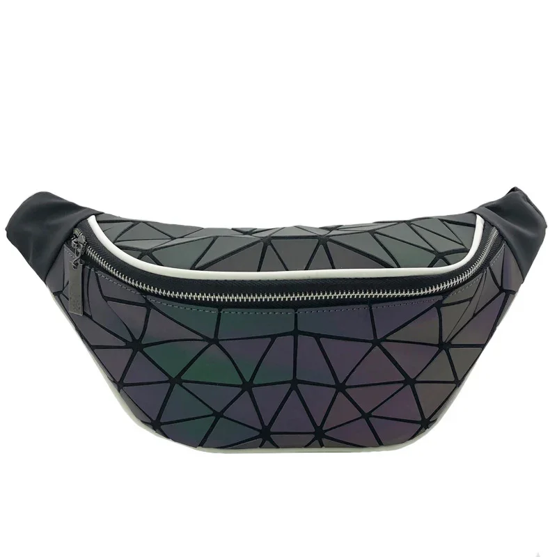 2024 Fashion Luminous Waist Bags Women Waist Fanny Packs Belt Bag Luxury Brand Geometric Chest Handbag Pouch Geometry Waist Pack