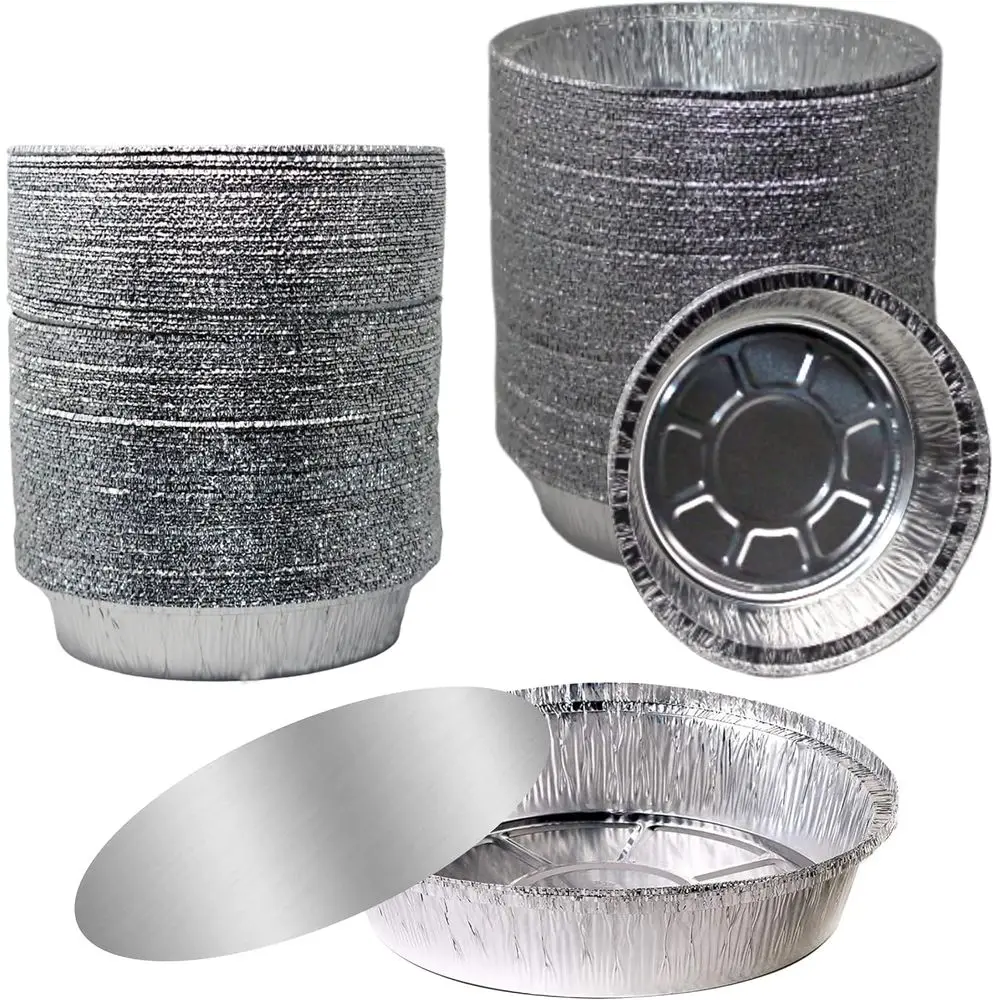 

Set of 400 6 Round Aluminum Foil Pans with Lids - Ideal for Baking, Catering, Parties & Restaurants