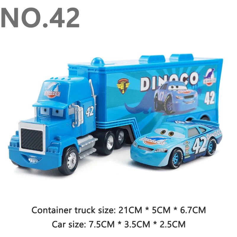 Cars Toy The Dinoco Racing Team Painting Characters Strip Weathers Mcqueen Rotor Turbosky Gray Hauler Children's Toy Car