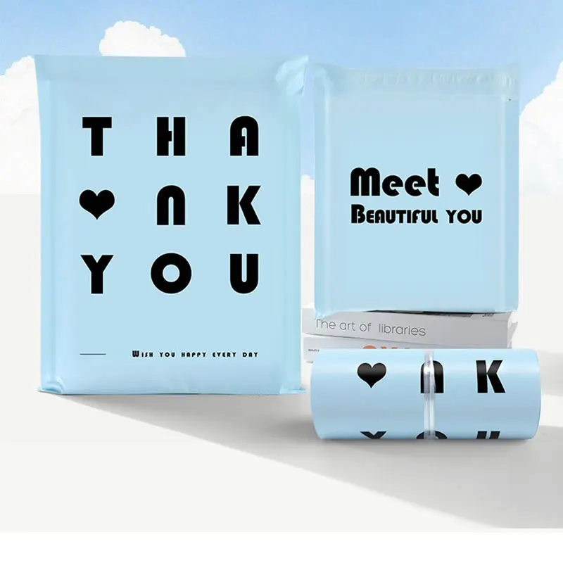 

INPLUSTOP 20 шт. пудрово-голубых курьерских пакетов, утолщенные почтовые пакеты с надписью «СПАСИБО», конверты для доставки одежды, почтовые пакеты-конверты