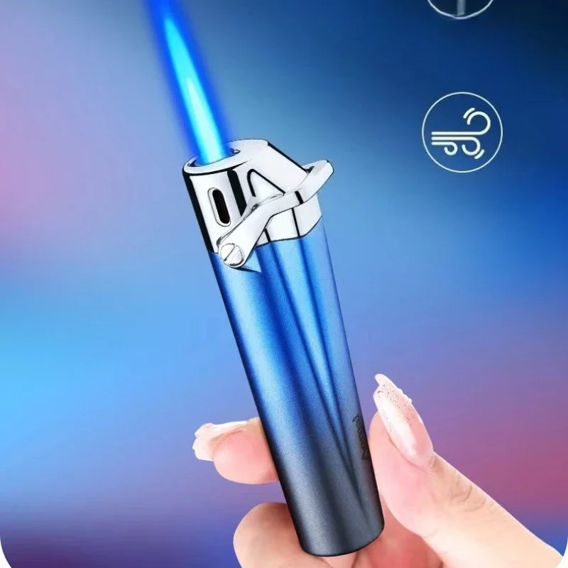 AOMAI новая надувная газовая зажигалка градиентная мини портативная металлическая видимая газовая зажигалка для окон ветрозащитная прикуриватель персонализированные подарки